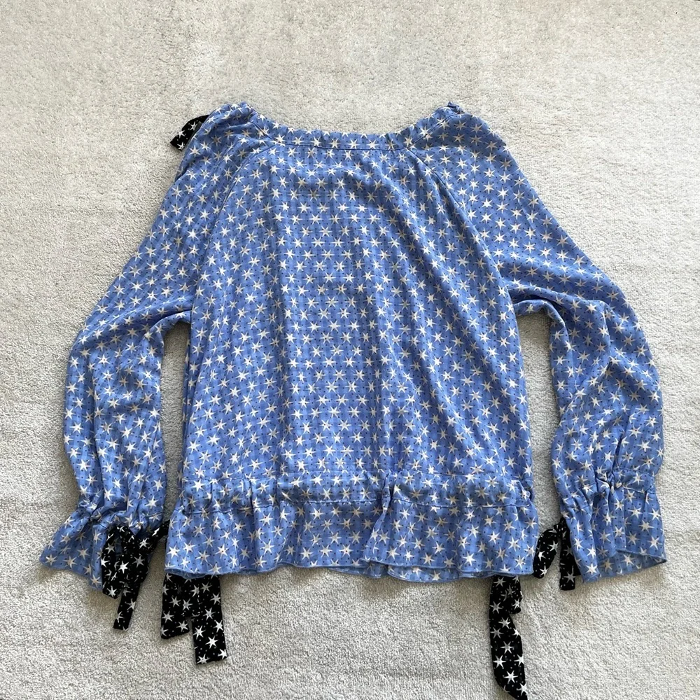 STINE GOYA MALLOW STARS TOP BLUE SIZE SMALL TRENDY CHIC CONTEMPORARY ARTSY - Picture 4 of 11